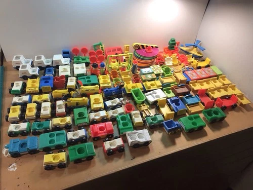 Huge Lot Vintage 7+ Lbs Fisher Price Little People Accessories Figures Records