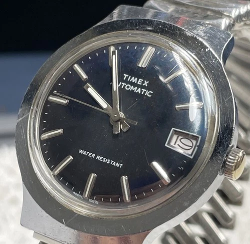 Vintage 1978 Timex Men’s Automatic Mechanical Watch Blue Dial Date 46650 10878