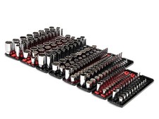 Tekton 1/4, 3/8, 1/2 Inch 12 Point Socket Set, Rails And Trays (214 Pieces)