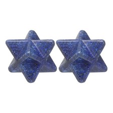 2 Pcs Star Crystals Stone Natural Love Gemstone Bulk Blue