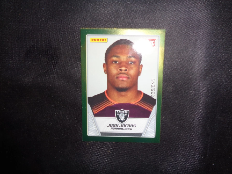 JOSH JACOBS:2019 Panini Sticker Gold Foil SSPRC (5 of 10)!! Awesome-Look!!! - Image 3 of 4