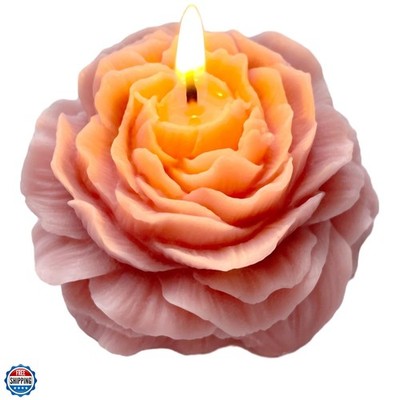 Purple-Pink Peony Flower Shape Candles for Women - Aromatic Pastel Aesthetic ...