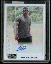 2021 Leaf Metal Draft #LA-OC1 Oscar Colas 1990 Leaf Autographs