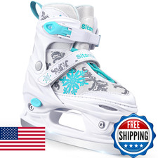 Sitanflex Snowflake Adjustable Ice Skates for Girls, Kids Ice Skates for Toddler