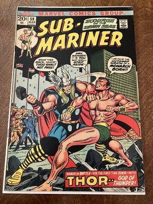 Sub-Mariner #59 (Marvel Comics, March 1973) Black Cover, NICE!