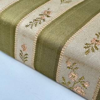 Vintage French Gold Card Box Covered In Traditional Woven Floral Fabric