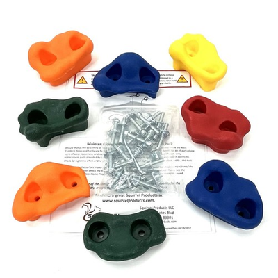 #ad Squirrel Products Kids Rock Climbing Holds With Bolts Indoor Outdoor Set Of 8 $13.29