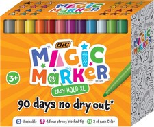 BIC Easy Hold XL Magic Marker, Assorted Colors, 48-Count