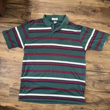Vintage 90s Munsingwear Penguin Polo Shirt Striped Knit Men Large flaw