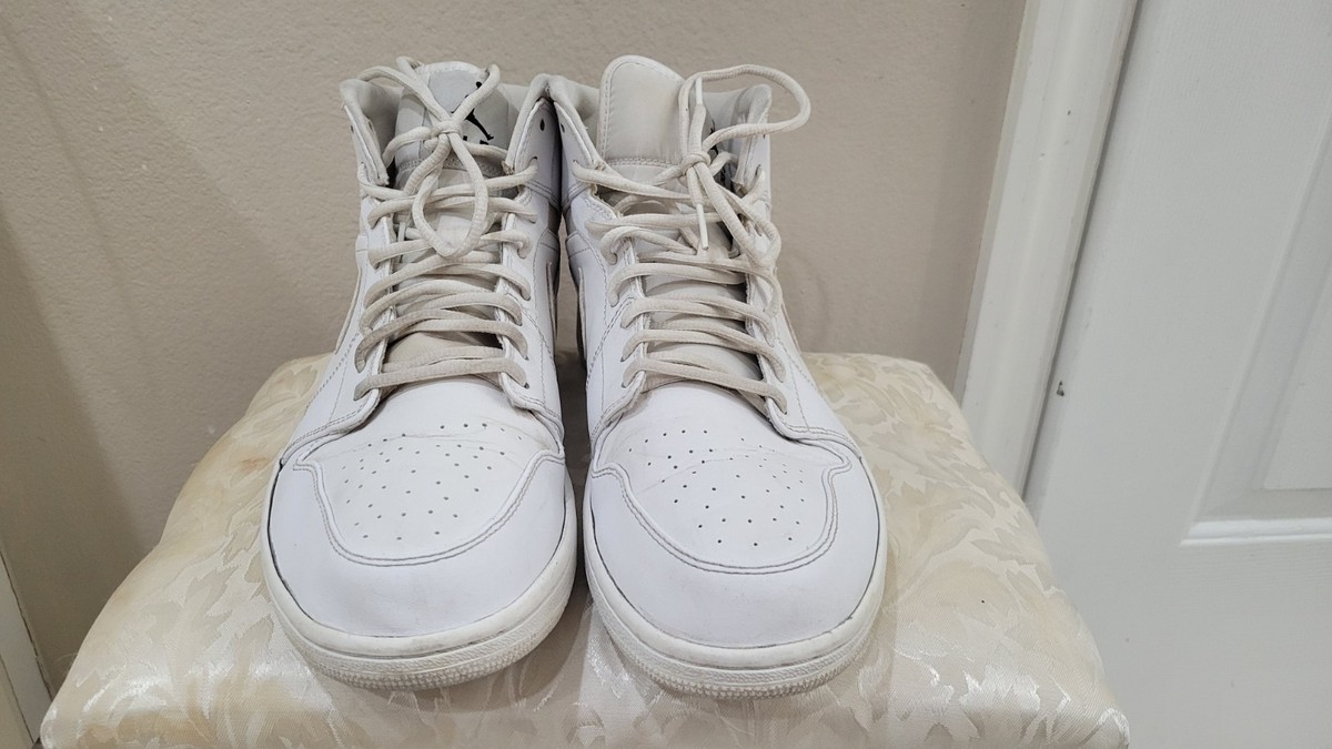 Size 13 - Air Jordan 1 Retro Mid White for sale online | eBay