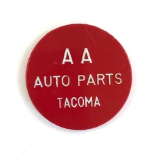 Vintage AA Auto Parts Tacoma WA 10¢ Trade Token Red Plastic Advertising Coin