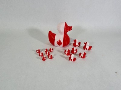 Canada Flag Plastic Duck 2 inch  3D Printed Canadian Maple Leaf Toy