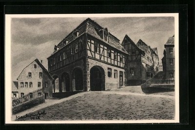 Artist-AK Schlitz /Hesse, Am Stadtberg, After a charcoal drawing by K. Winkel