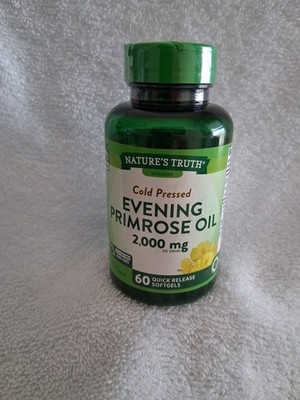 Natures Truth Evening Primrose Oil 2,000mg 60 Softgels Exp 12/2027