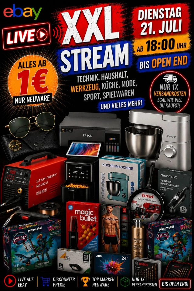 XXL Discounter Baumarkt Restposten Stream 18 Uhr -Open End 21. Juli