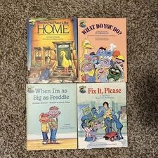 Vintage 1980s Sesame Street Book Club Hardback Lot of 4 Educational