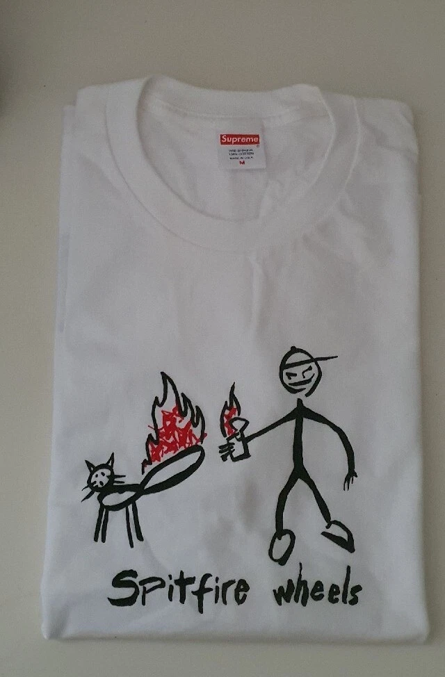 T shirt blanc SS18 Supreme x Spitfire Cat taille M Medium