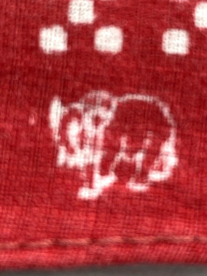 Bandana roja de plumón trompa de elefante color rápido de colección puntos blancos ropa de trabajo años 30 años 40 Foto 3 de 4