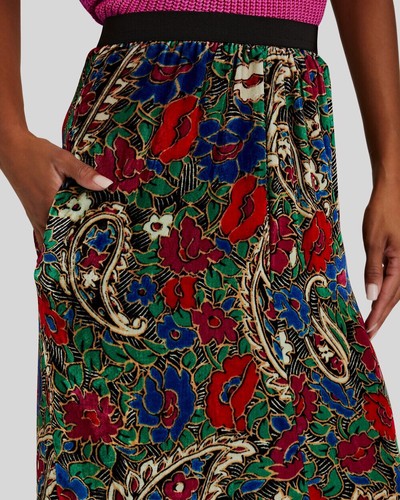 $965 Isabel Marant Women's Green Breenea Silk Velvet Paisley Skirt Size FR34 US2 - Picture 3 of 5
