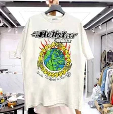 Hellstar Smile The World on Fire graphic short sleeve sand color shirt KTV7800