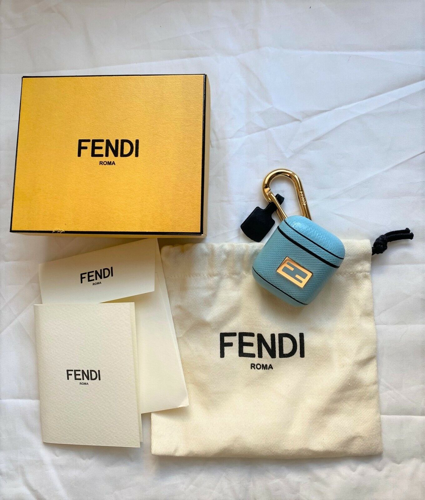 Fendi baguette FF logo snakeskin airpods case for mania charm peekaboo fur