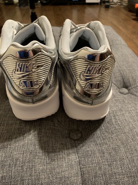 Nike Air Max 90 SP Metallic Chrome Size Menâs 12 Womenâs Size 13.5 CQ6639-001 | eBay