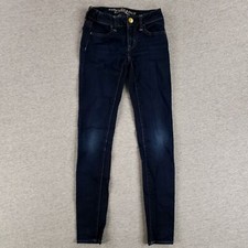 American Eagle Sz 00 Jegging Skinny Jeans Super Stretch Dark Wash Soft