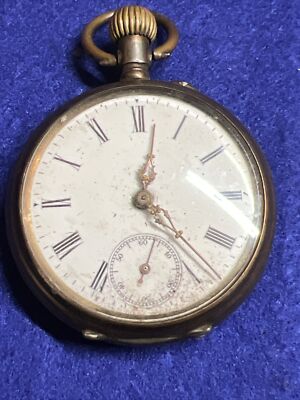 Vintage Swiss 800 Silver Pocket Watch Remontoir Running 6J - Main Image
