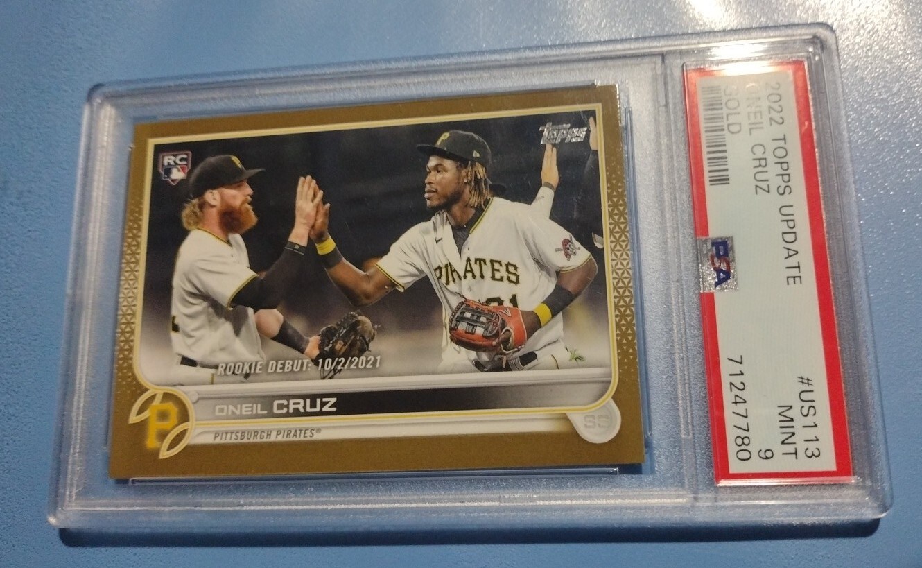 2022 Topps Update Oneil Cruz Gold Rookie Debut RC /2022 #US113 PSA 9