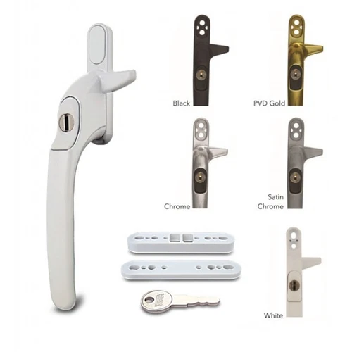 VERSA Cockspur Repair uPVC Window Handle. Universal Size - White. Gold, Silver