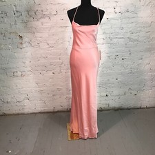Alice + Olivia Dress Womens 4 Gown Maxi Dress Rose  Halter Neck Open Back $ 595
