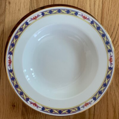 Rosenthal Continental R315 Rimmed Soup Plate 8  Blue Yellow Pink Gold Rim Have 6