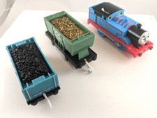 Thomas Train Trackmaster 2009 Motorized Works  2 Freight Mining flip top Cars
