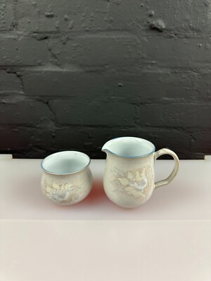 Denby Tasmin Halbes Pint Milch-/Sahnekännchen 4'' Hoch und Offen Zuckerdose Set