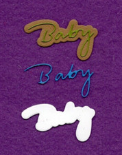 WORD BABY with background die cuts scrapbook cards