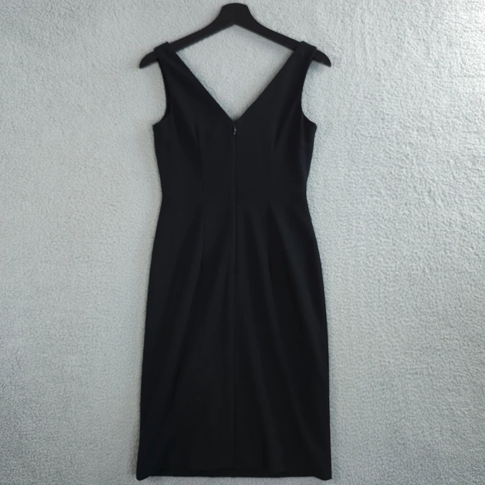 White House Black Market 连衣裙女式 00 黑色扭结蝴蝶结无袖 LBD — 第 2/4 张图片