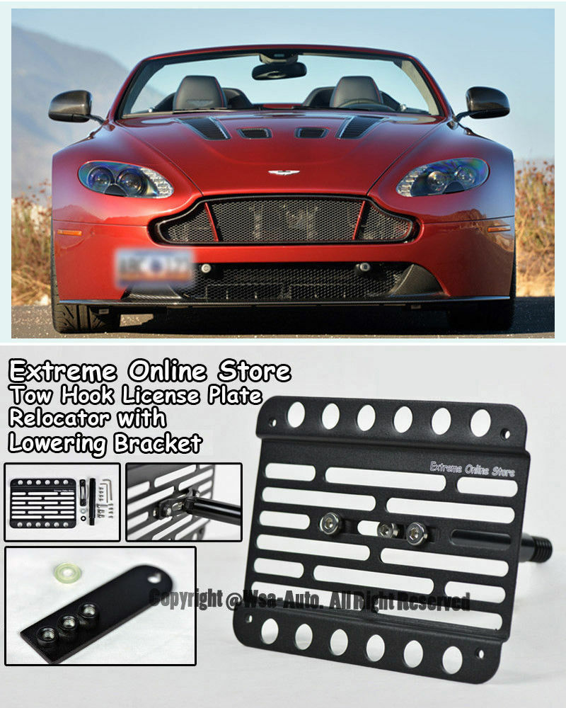 For 15-Up Aston Martin V12 S Front Tow Hook License w/ Lowering Bracket