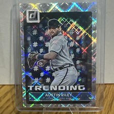 2022 DONRUSS AUSTIN RILEY #T-2 TRENDING SILVER DIAMOND Parallel Braves