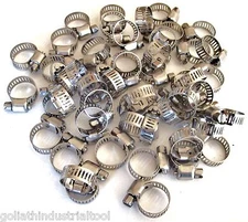 50 GOLIATH INDUSTRIAL STAINLESS STEEL HOSE CLAMPS 3/8" - 5/8" SSHC58 10MM-16MM