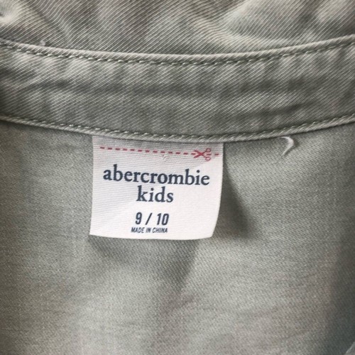 Abercrombie Kids Coverall Jumpsuit 9/10 Girls Olive Green Elastic Waist Pocket - Picture 5 of 6