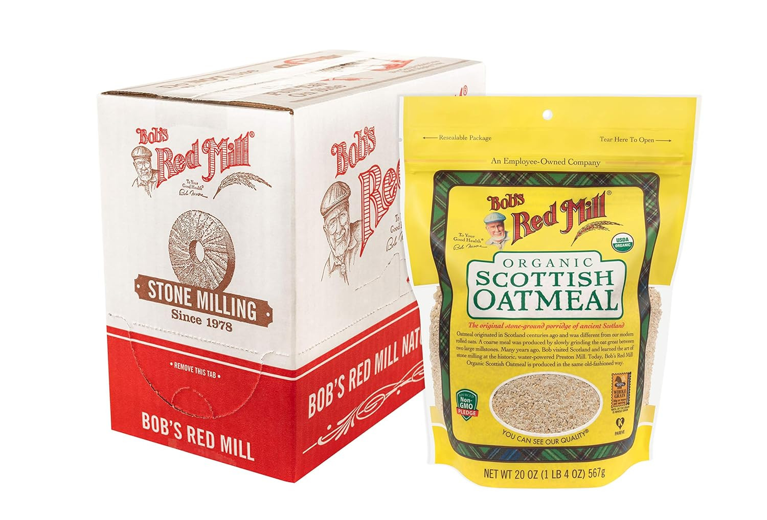 BobS Red Mill Organic Scottish Oatmeal, 20-Ounce (Pack of 4)
