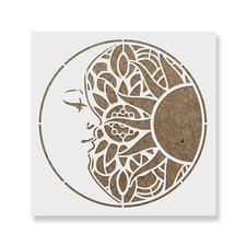 Mandala Sun and Moon Stencil - Reusable Mylar Stencils for Painting