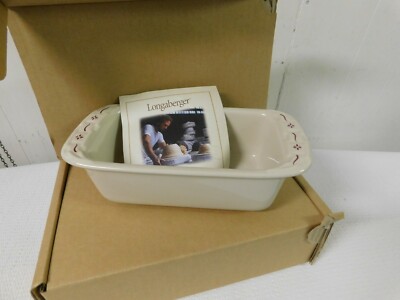 Longaberger Woven Traditions RED  Small Loaf Dish NEW in Box #31620120