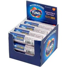 Tums Ultra 1000 Assorted Berries 12 Count x 12 Rolls 144 ct Each - Pack of 2