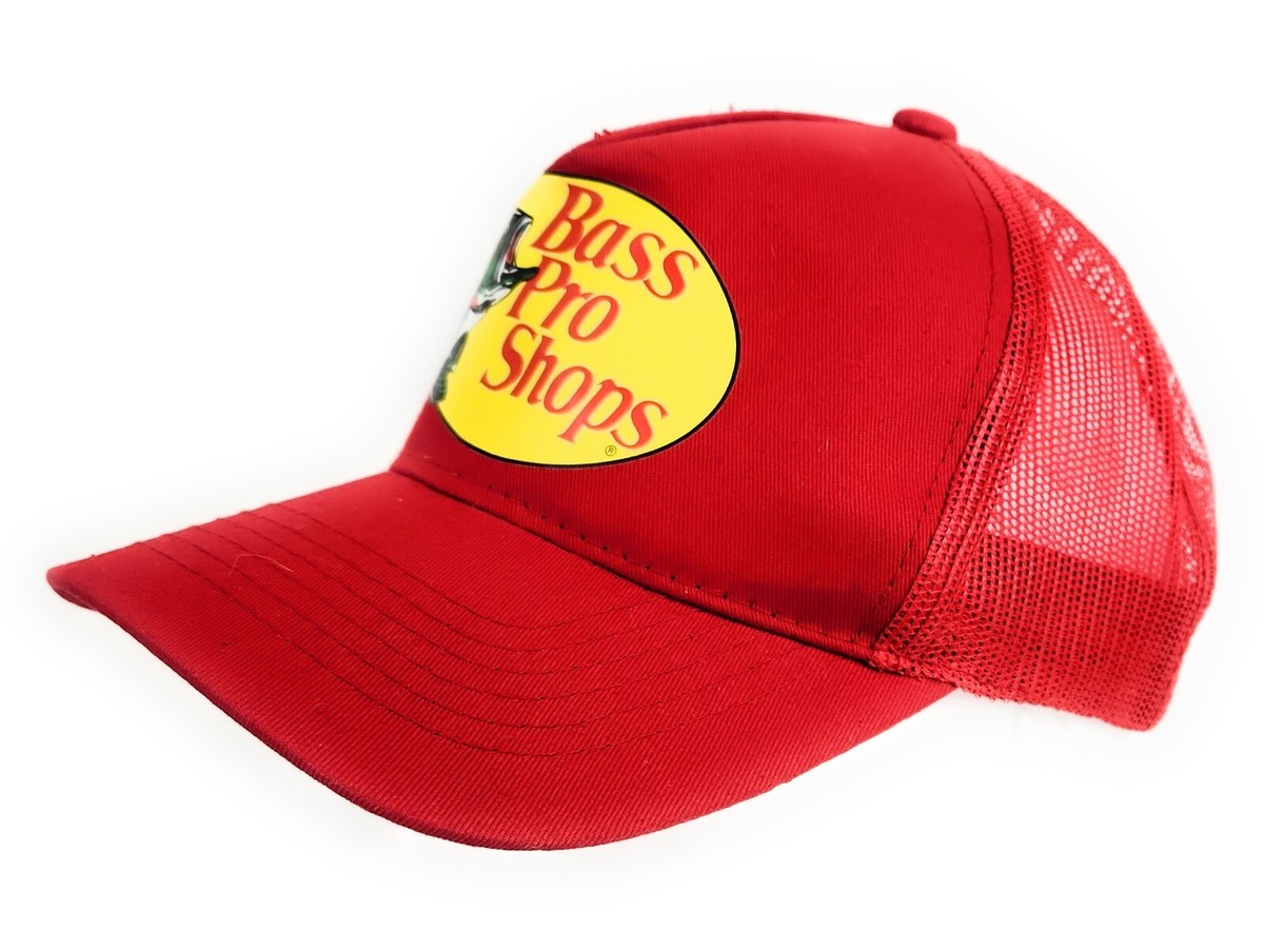 BASS PRO SHOPS LOGO RED ADJUSTABLE MESH SNAPBACK BASEBALL HAT | eBay