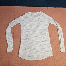 Lou & Grey Sweater Small Womens Open Knit Ivory Long Sleeve Beachy T2