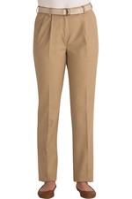 Edwards 8619 Woman's Khaki Business Chino Pleated Front Pants Size: 12 Unhemmed