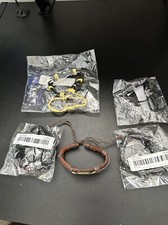 5Pcs Set Braided Leather Rope Bracelet Set Wristband Bangle Tribal Men Women