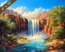 Havasu Falls in Grand Canyon oil painting 8x10 Print 9.33.51AM 8.47.39PM