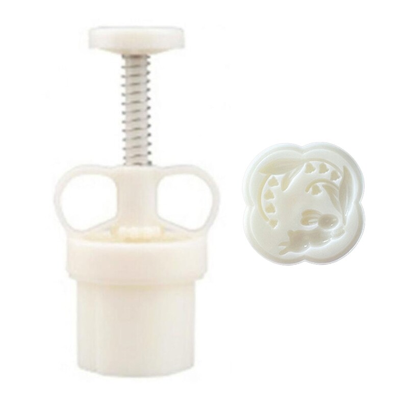 Flower & Rabbit Mooncake Mold Hand-Press Cookie Stamp Maker